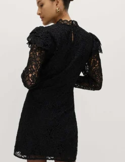 Lace High Neck Mini Column Dress