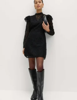 Lace High Neck Mini Column Dress
