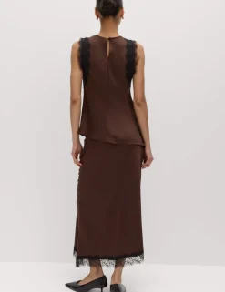 Lace Insert Draped Top