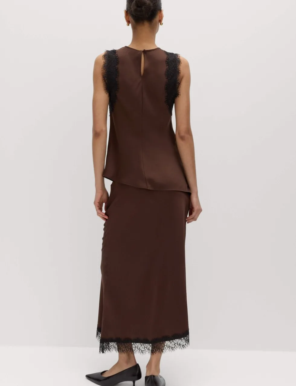Lace Insert Draped Top