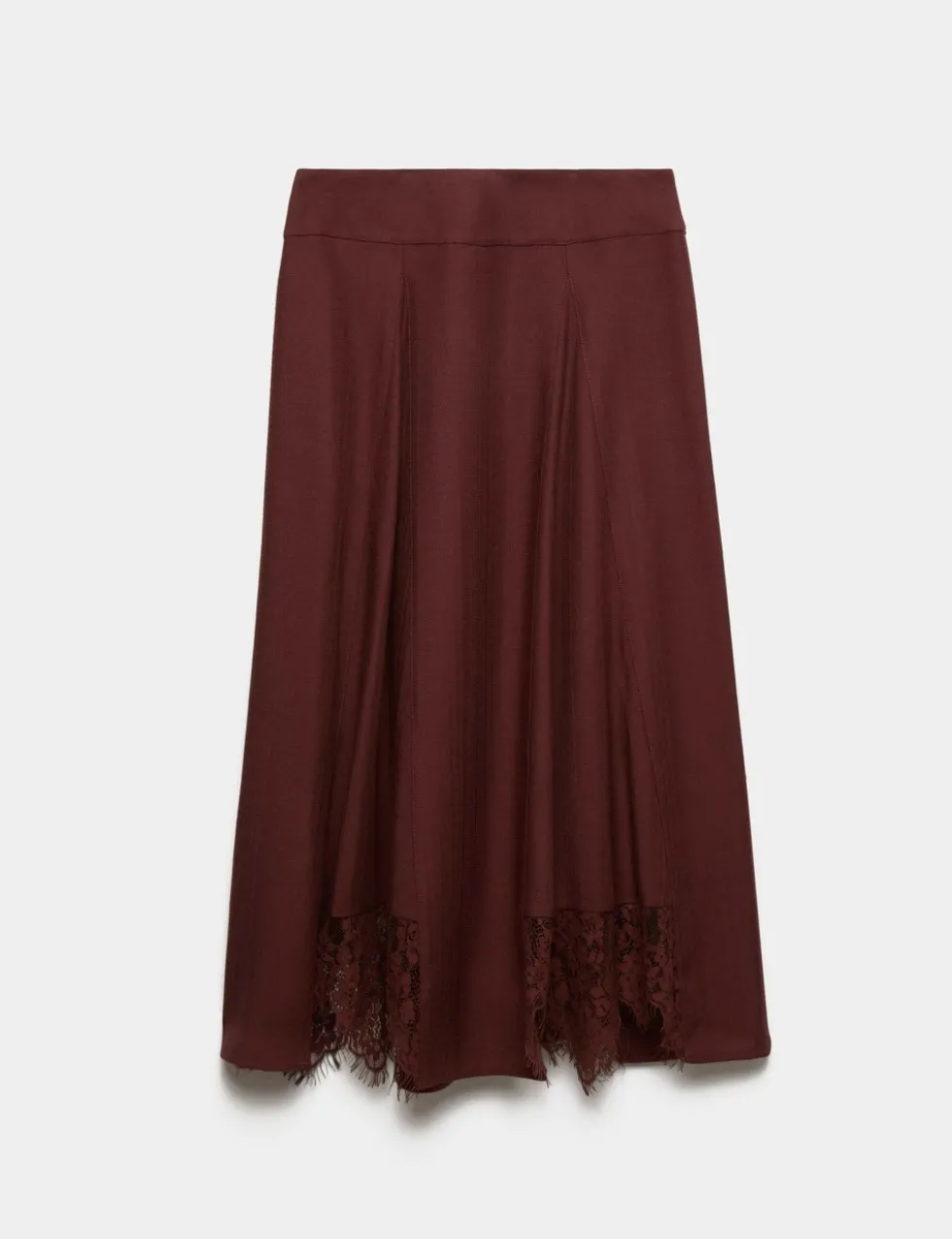 Lace Insert Midi Skirt
