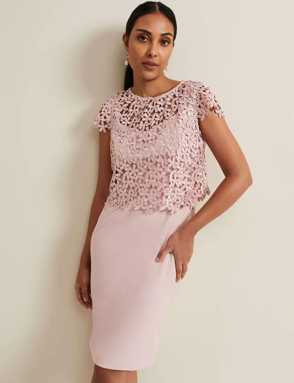 Lace Midi Column Dress