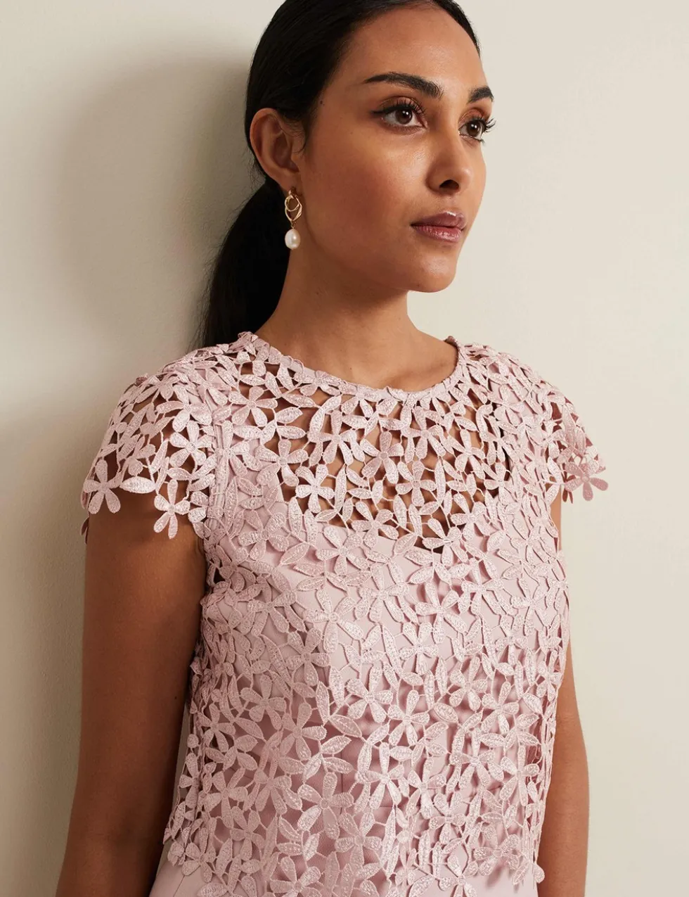 Lace Midi Column Dress
