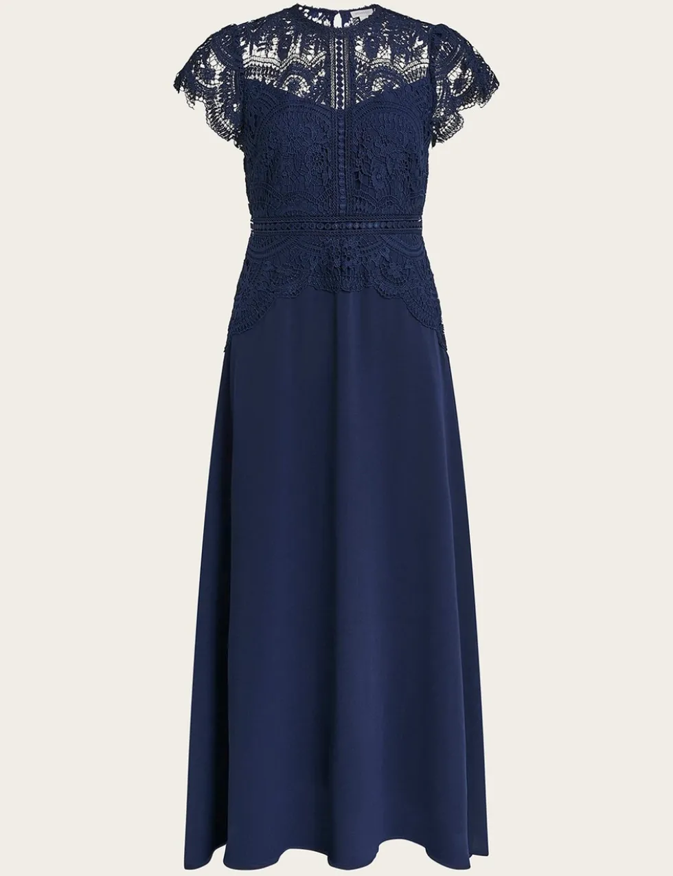 Lace Midi Waisted Dress