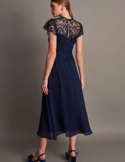 Lace Midi Waisted Dress