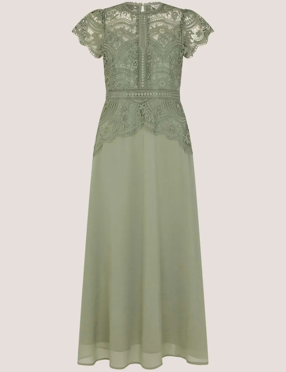 Lace Midi Waisted Dress