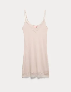 Lace Ribbed Chemise with Wool