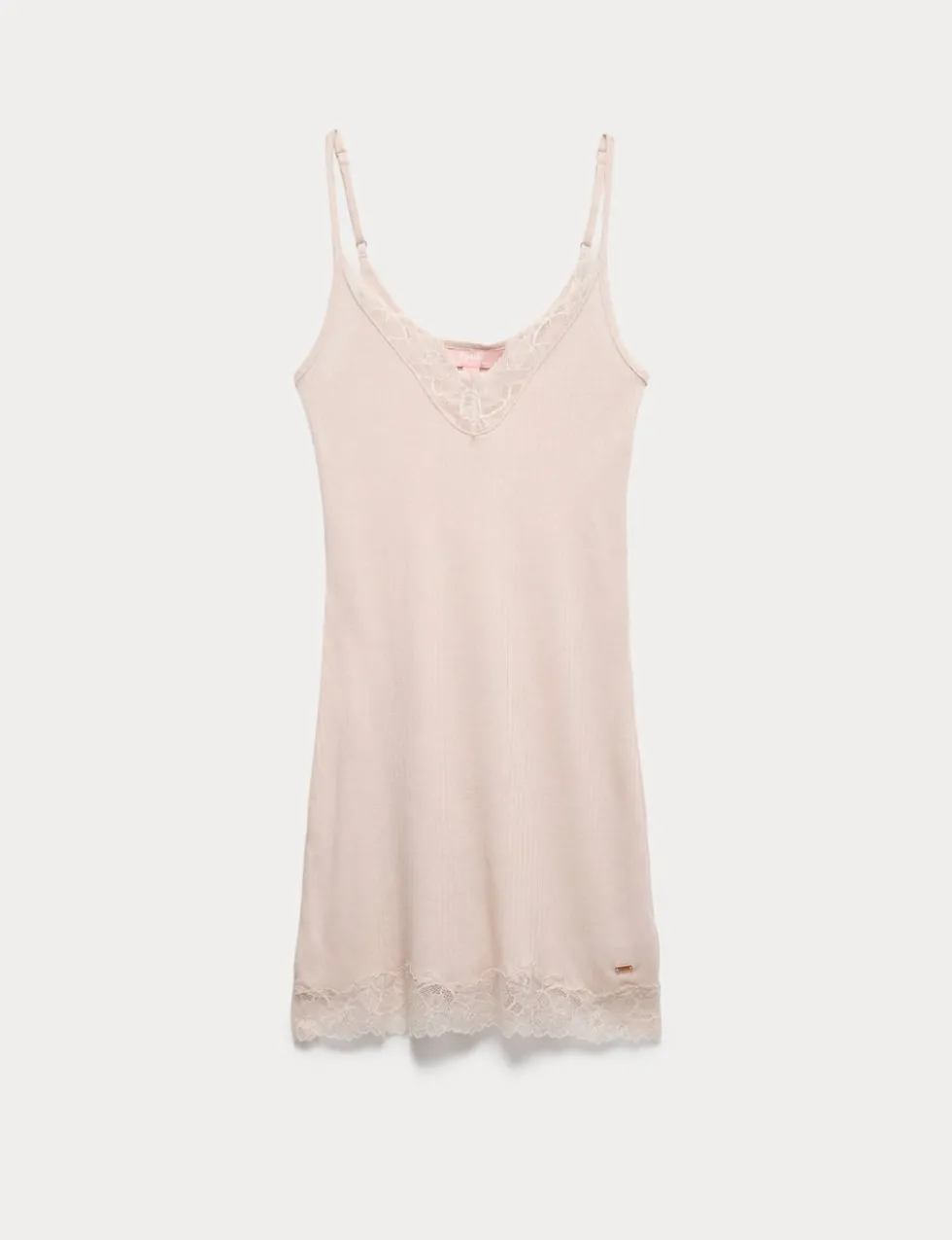 Lace Ribbed Chemise with Wool
