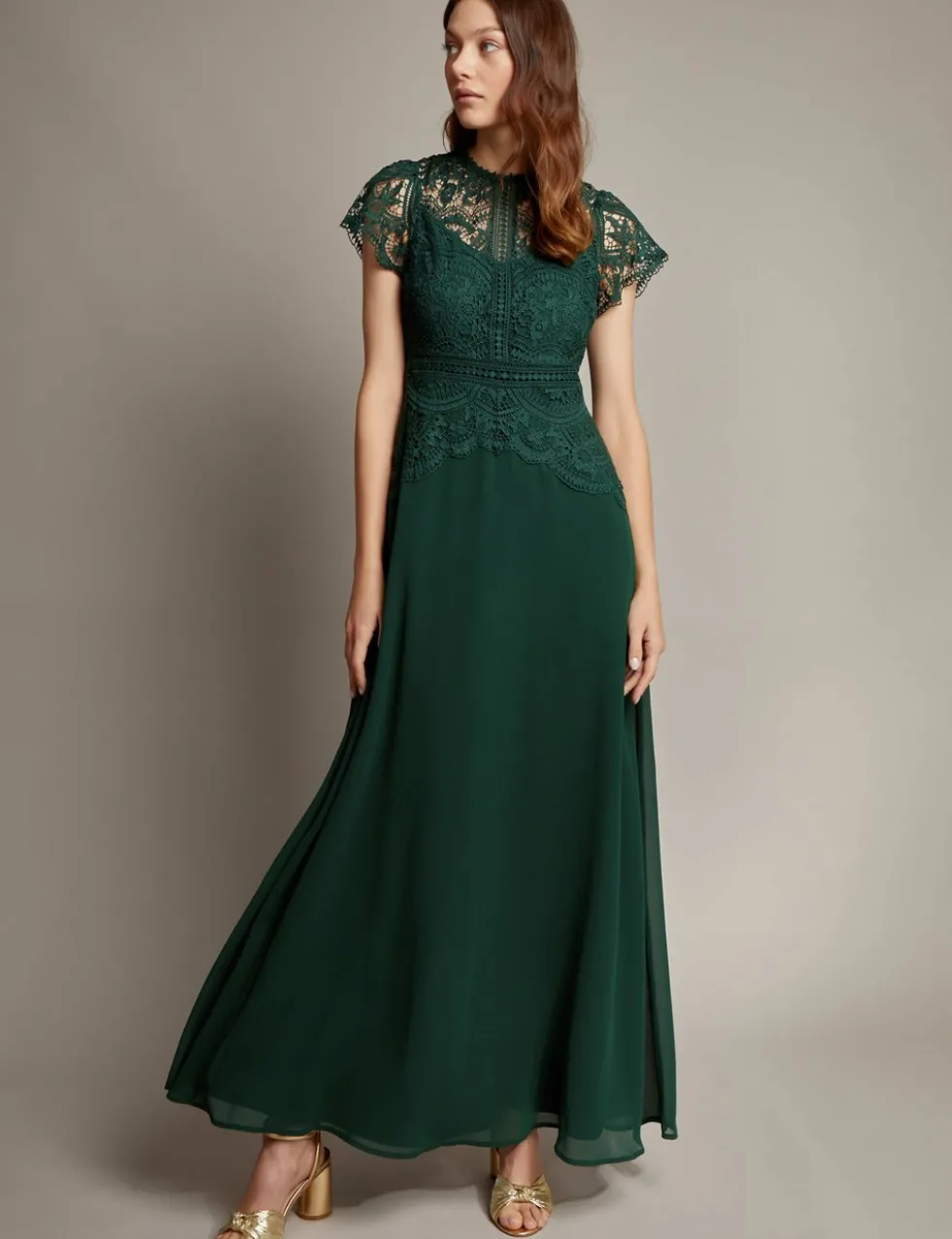 Lace Round Neck Maxi Dress