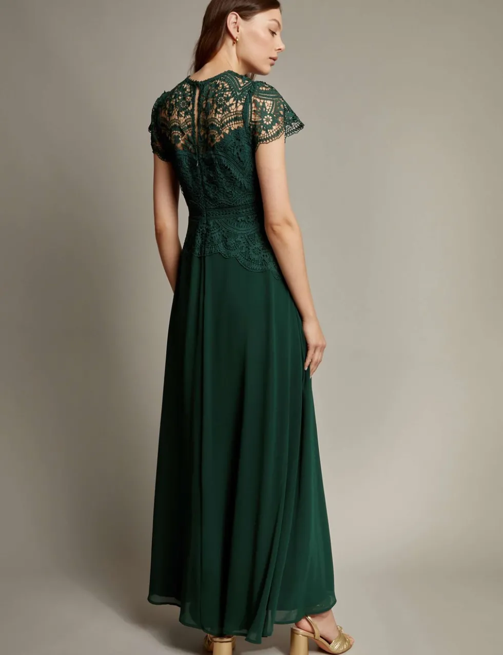 Lace Round Neck Maxi Dress