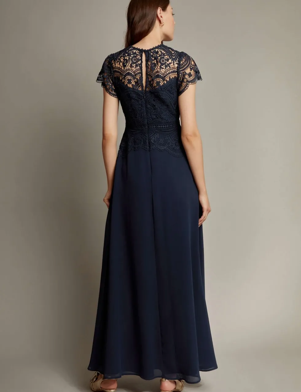 Lace Round Neck Maxi Dress