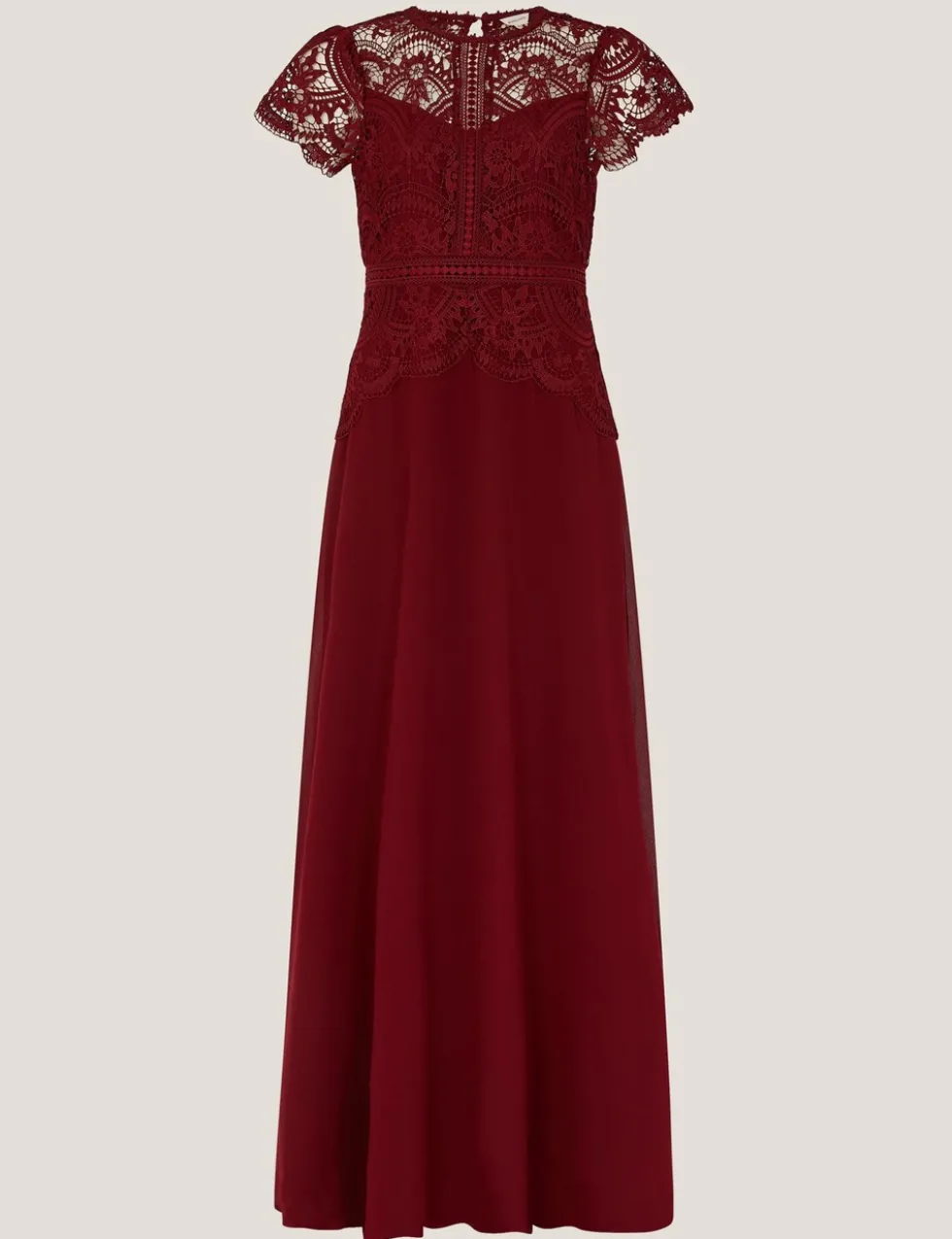 Lace Round Neck Maxi Skater Dress
