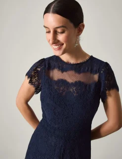 Lace Scoop Neck Maxi Skater Dress