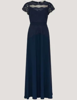 Lace Scoop Neck Maxi Skater Dress