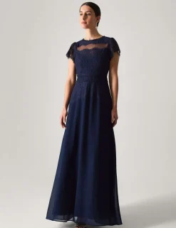 Lace Scoop Neck Maxi Skater Dress
