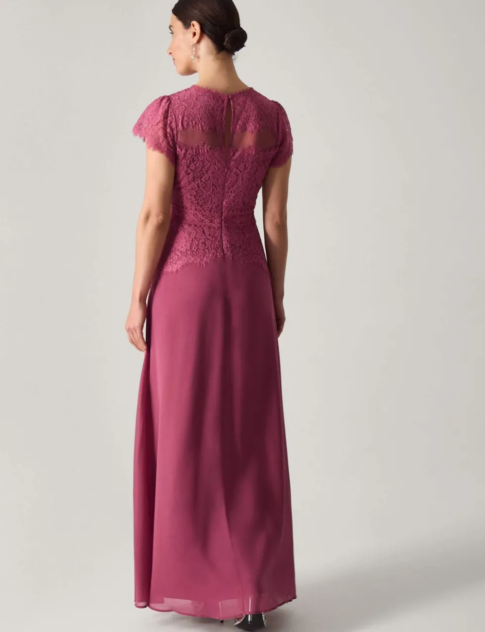 Lace Scoop Neck Maxi Skater Dress