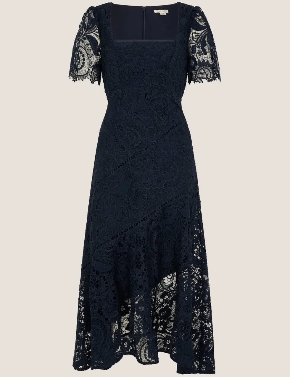 Lace Sweetheart Neckline Midi Skater Dress