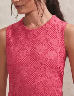 Lace Textured High Neck Midaxi Column Dress
