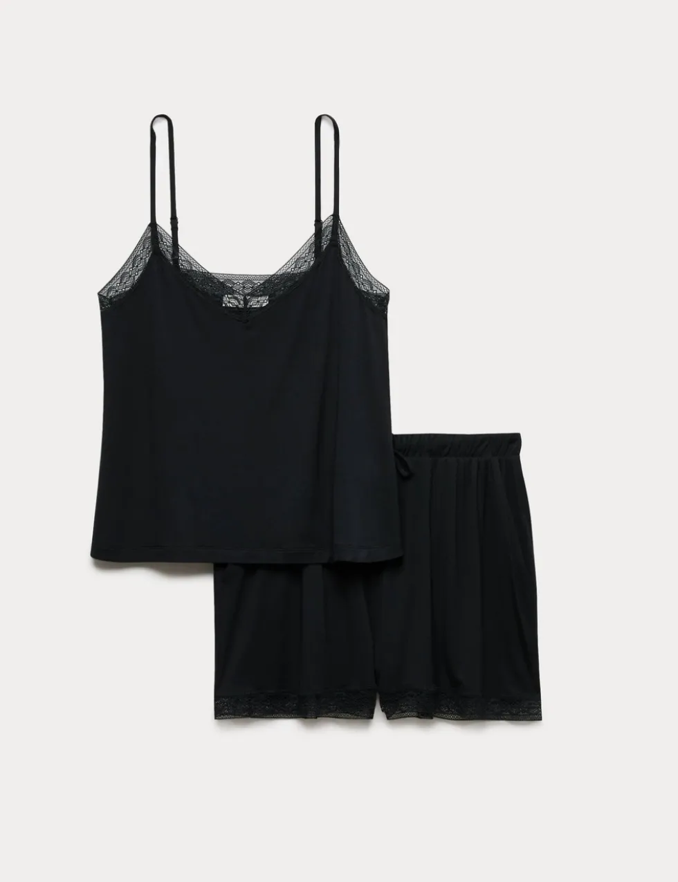 Lace Trim Cami Shortie Set