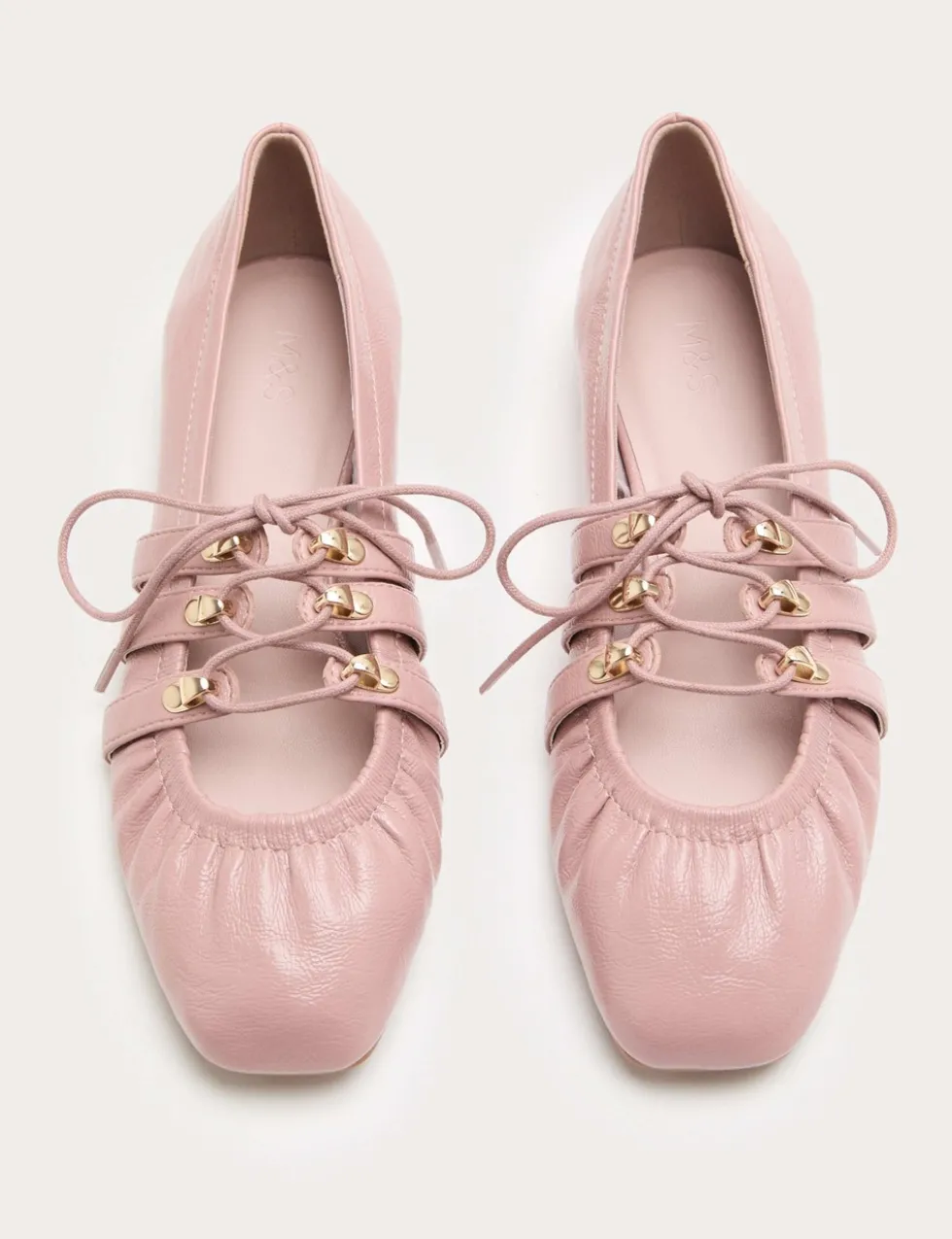 Lace Up Flat Ballet Pumps