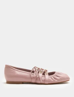 Lace Up Flat Ballet Pumps
