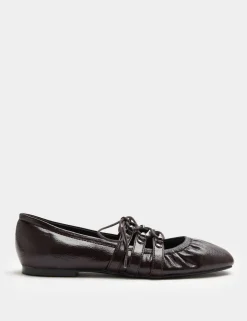 Lace Up Flat Ballet Pumps