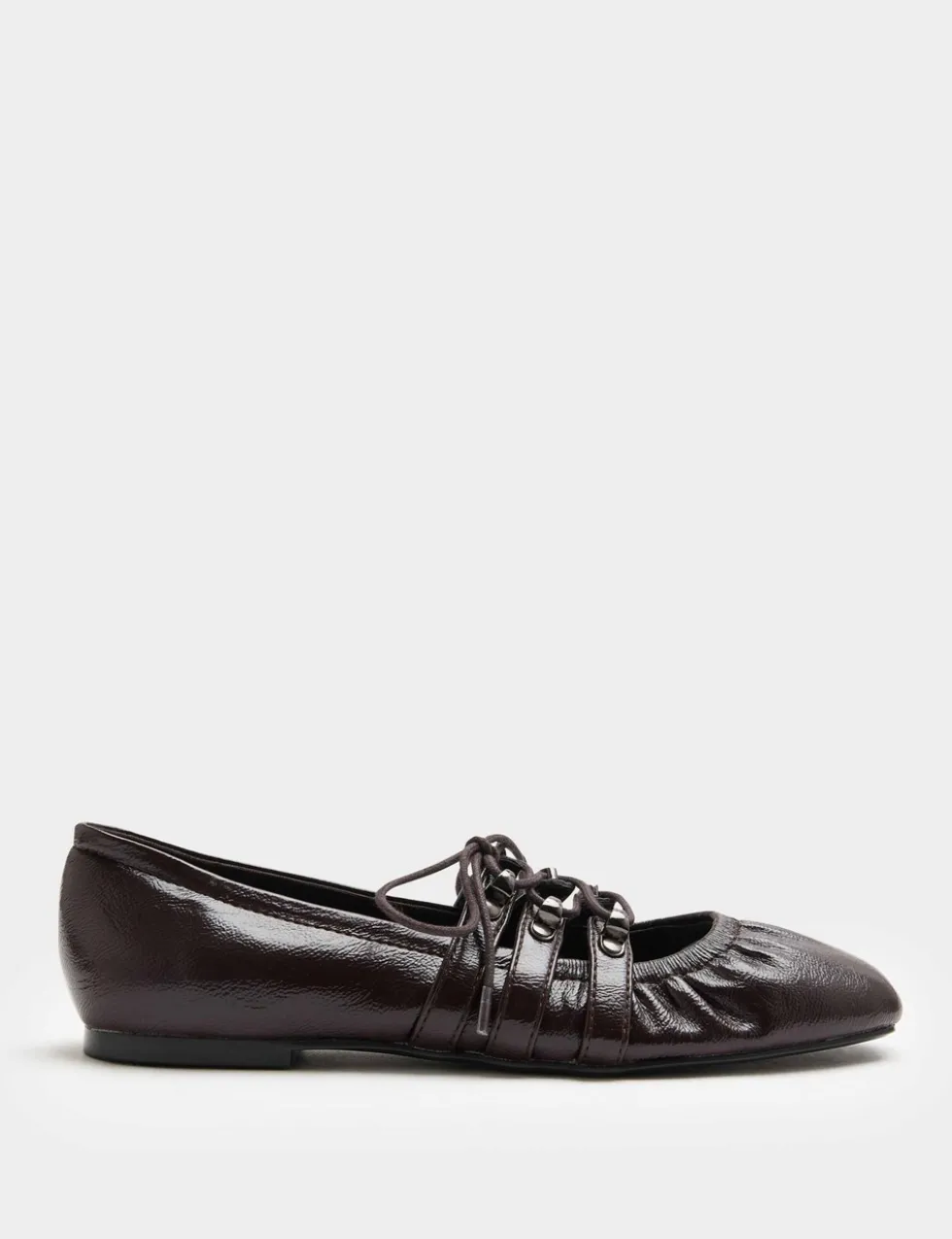 Lace Up Flat Ballet Pumps