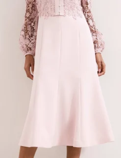 Lace V-Neck Button Detail Midi Tea Dress
