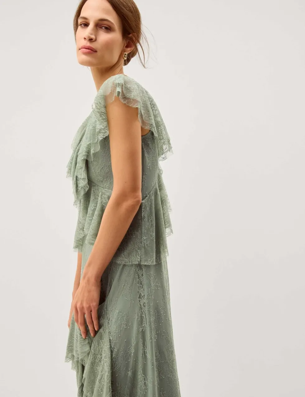 Lace V-Neck Midaxi Tea Dress