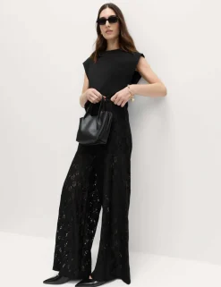 Lace Wide Leg Trousers