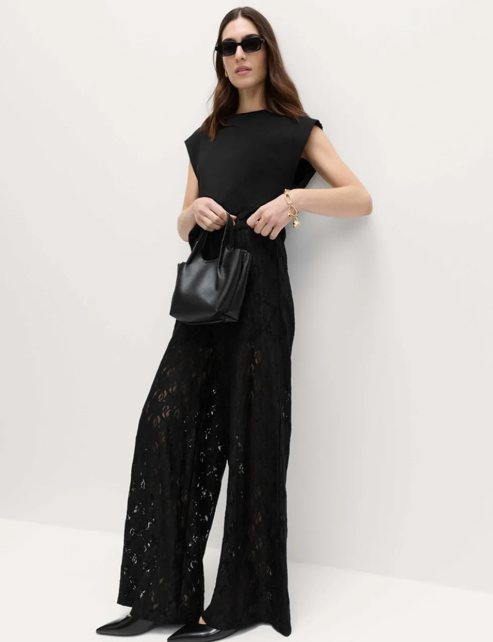 Lace Wide Leg Trousers