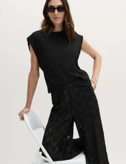 Lace Wide Leg Trousers