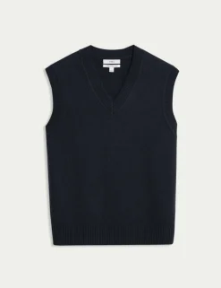 Lambswool Blend V-Neck Knitted Vest