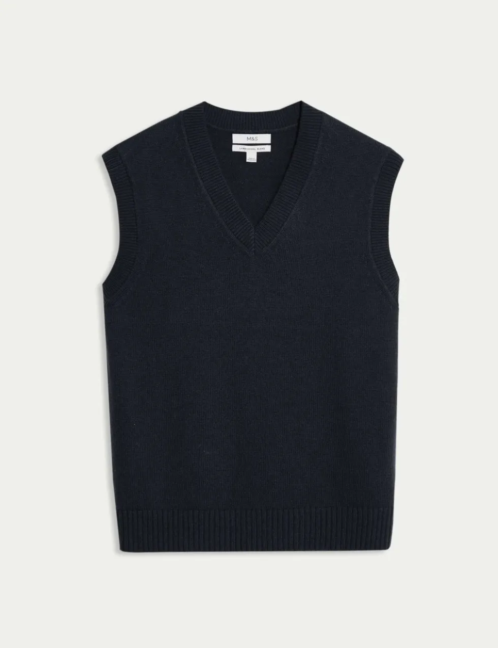 Lambswool Blend V-Neck Knitted Vest