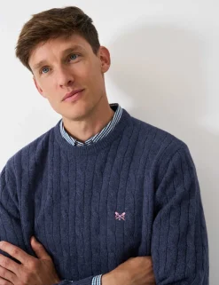 Lambswool Rich Cable Crew Neck Jumper