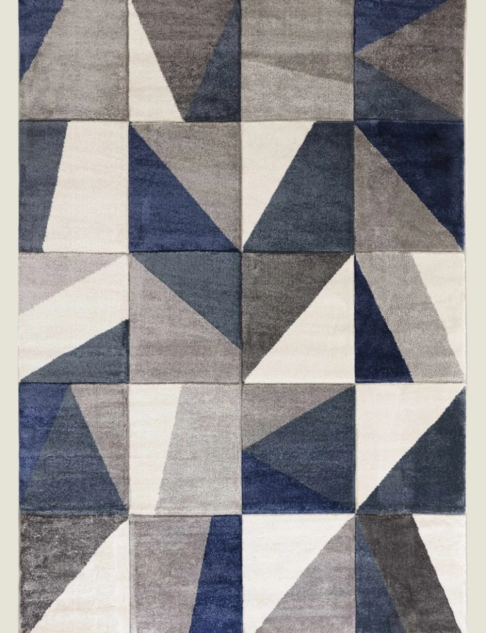 Large Carved Triangles Rug