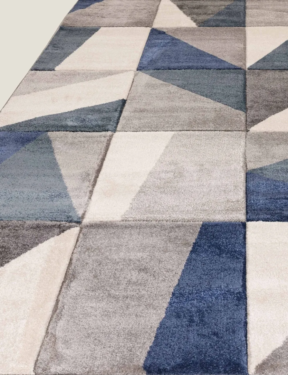 Large Carved Triangles Rug