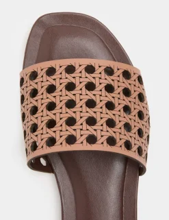 Laser Cut Flat Mule Sandals