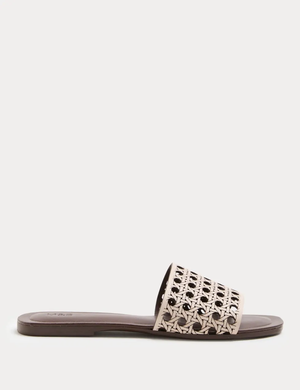 Laser Cut Flat Mule Sandals