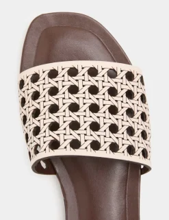 Laser Cut Flat Mule Sandals