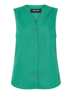 Laura Pure Linen Button Through Tank Top