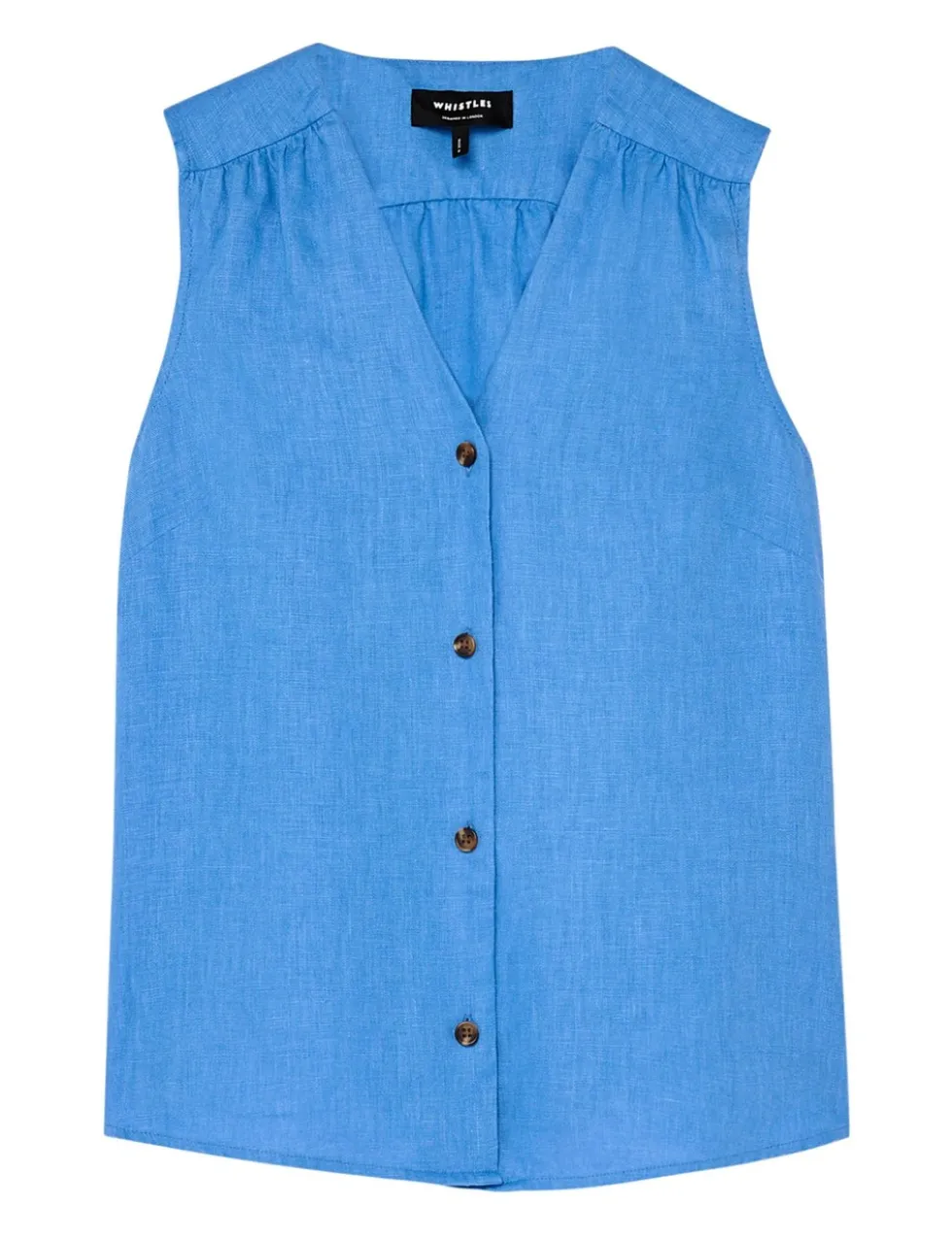 Laura Pure Linen Button Through Tank Top