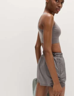 Layered Ruched Running Shorts