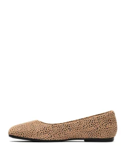 Leather Animal Print Flat Slip On Shoes
