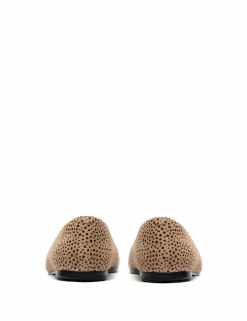 Leather Animal Print Flat Slip On Shoes