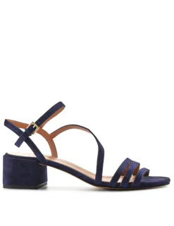 Leather Ankle Strap Block Heel Sandals