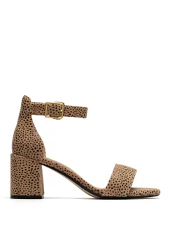 Leather Ankle Strap Block Heel Sandals