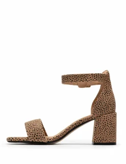 Leather Ankle Strap Block Heel Sandals