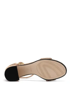 Leather Ankle Strap Block Heel Sandals
