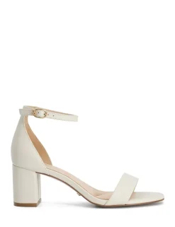Leather Ankle Strap Block Heel Sandals
